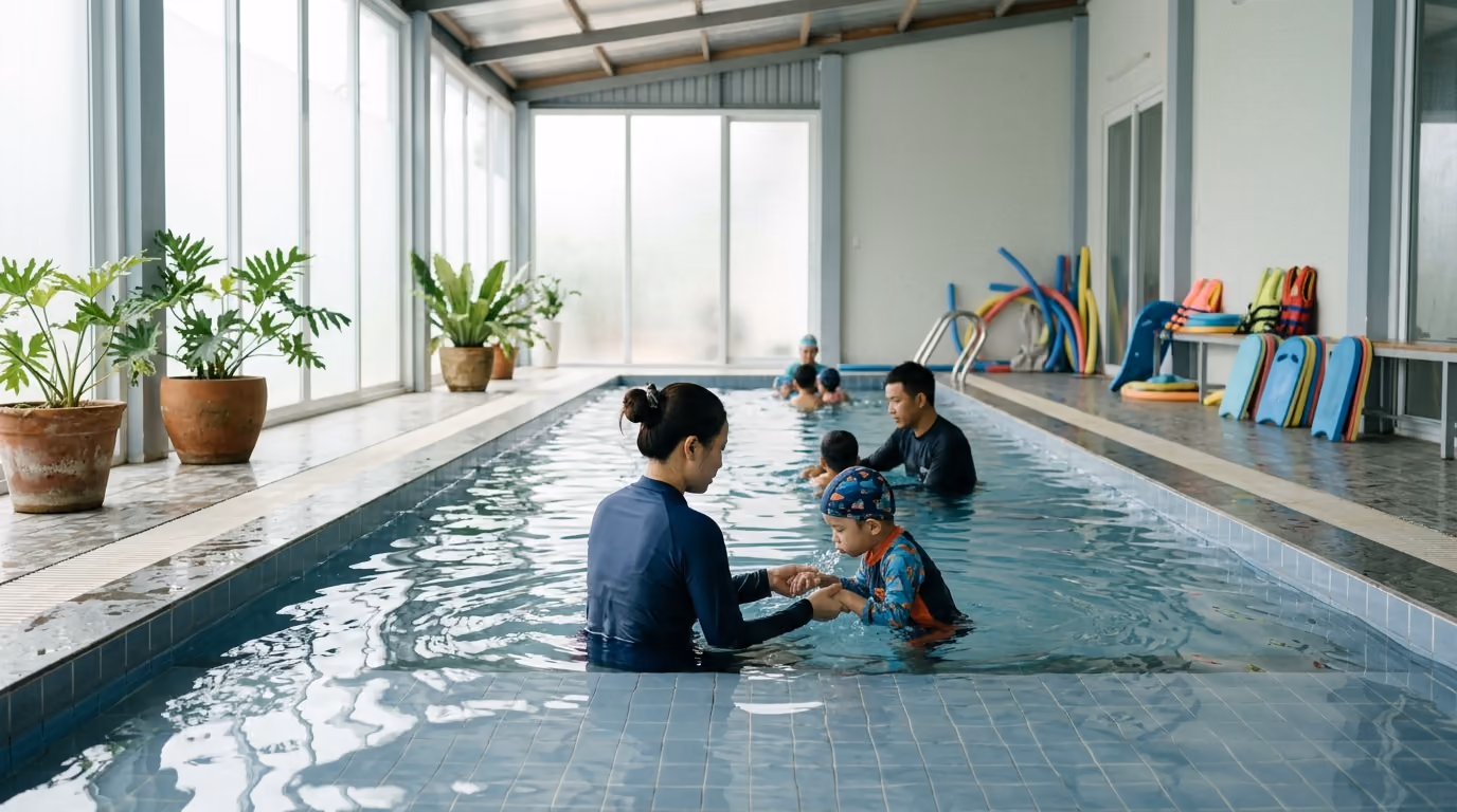 Lớp Bơi Hồ Nhỏ — Hồ nước ấm, phần trẻ em sâu 1,2 mét